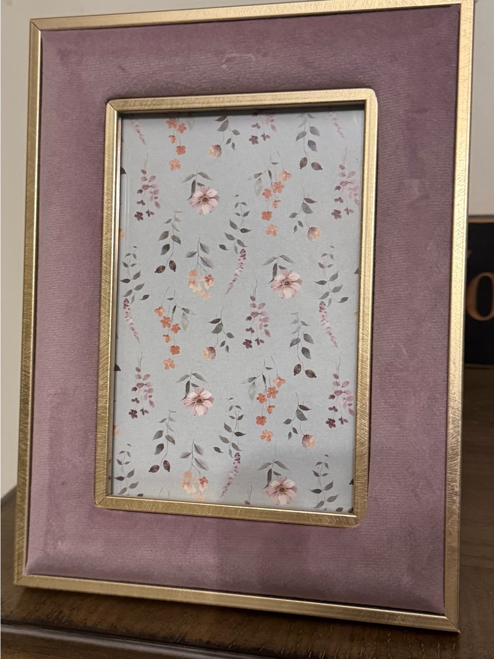 Lavendar Velvet Gold-Trim Photo Frame - 4”x6”